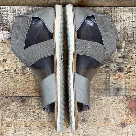 Sorel Ella Leather Sandals Kettle Gray Size 9 - Picture 4 of 7